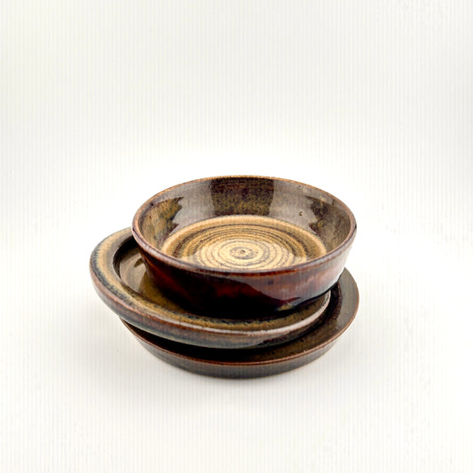 Deep brown trinket dishes