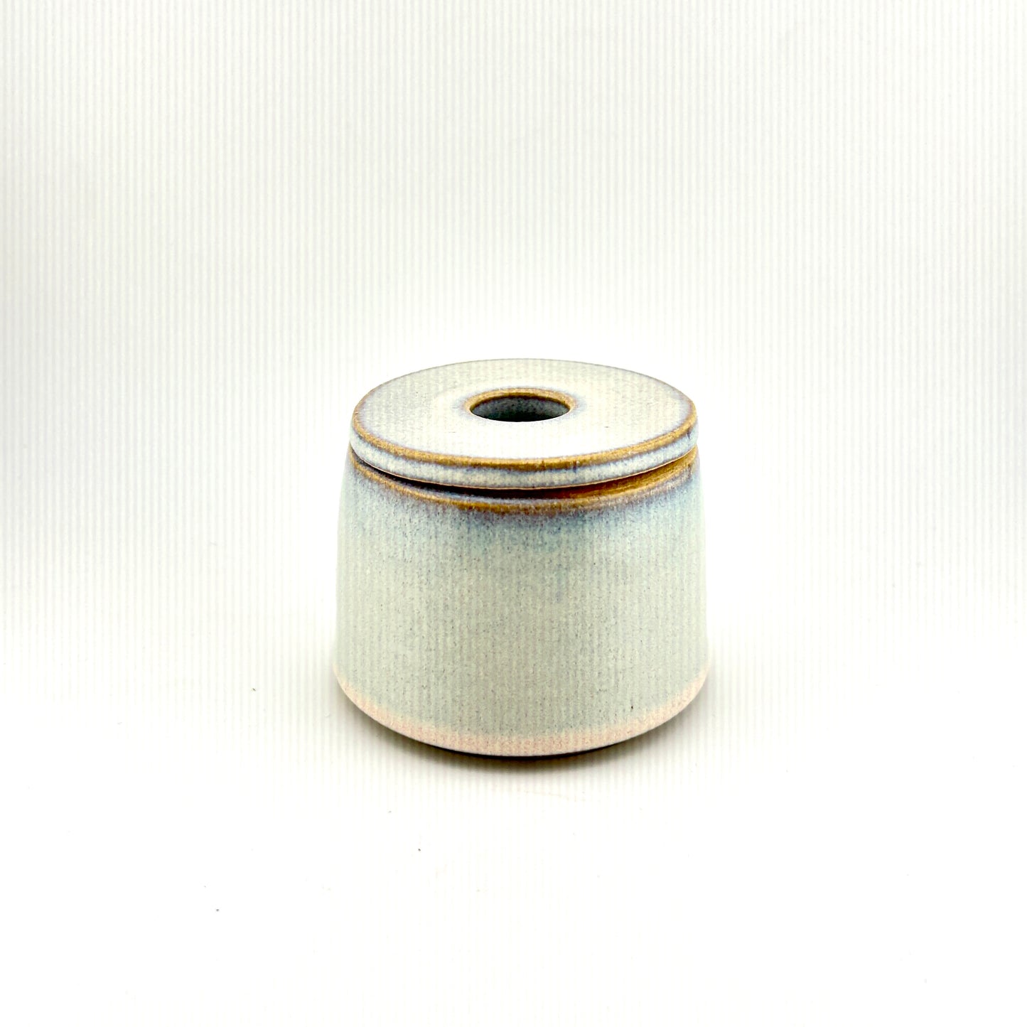 Small jar with donut lid - north pole blue