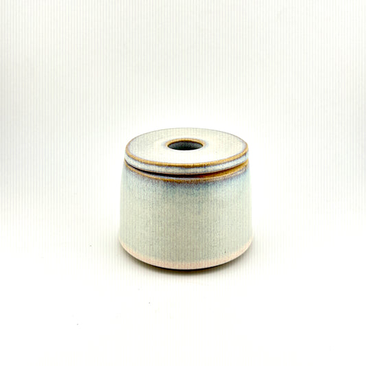 Small jar with donut lid - north pole blue