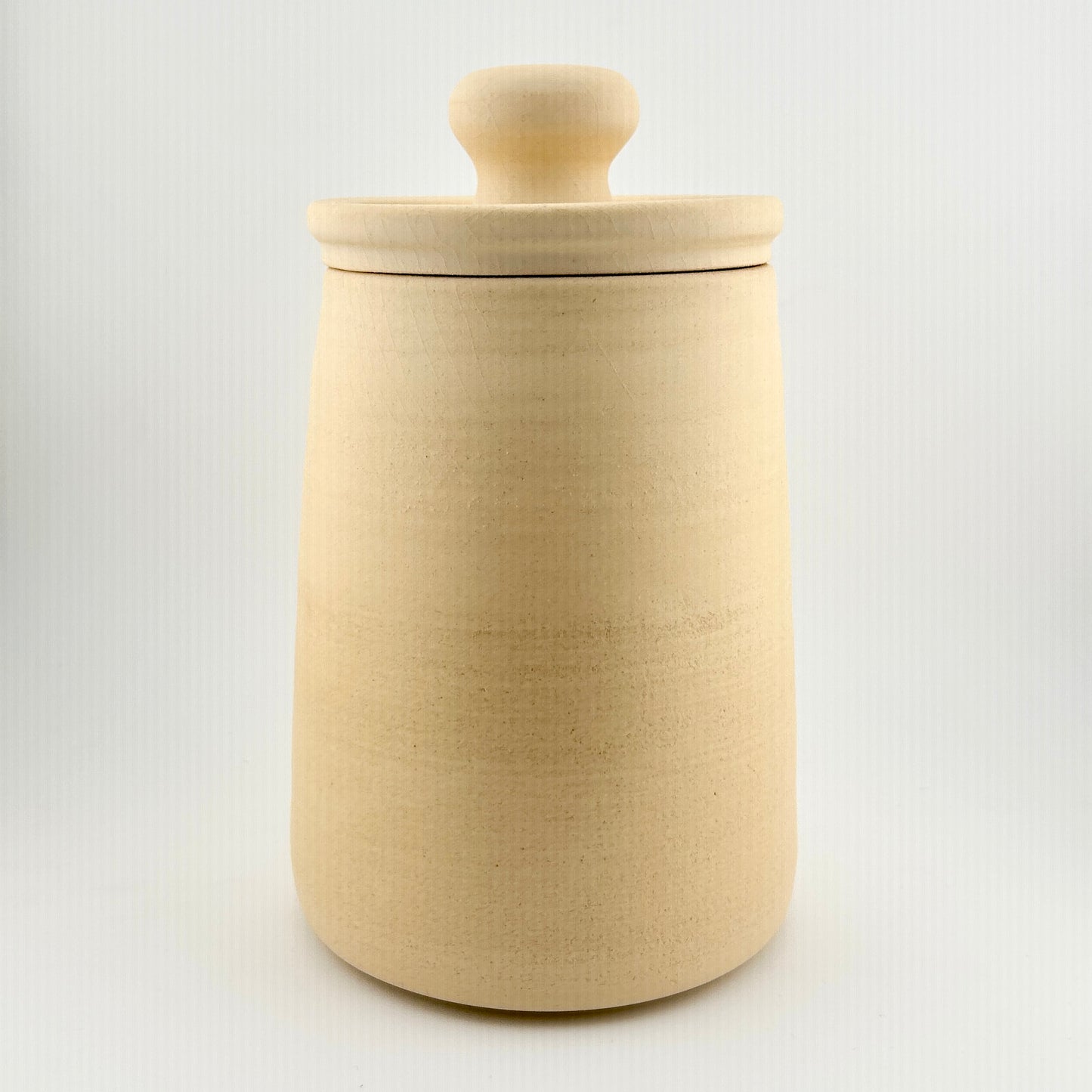 Large lidded jar - egg shell crackle
