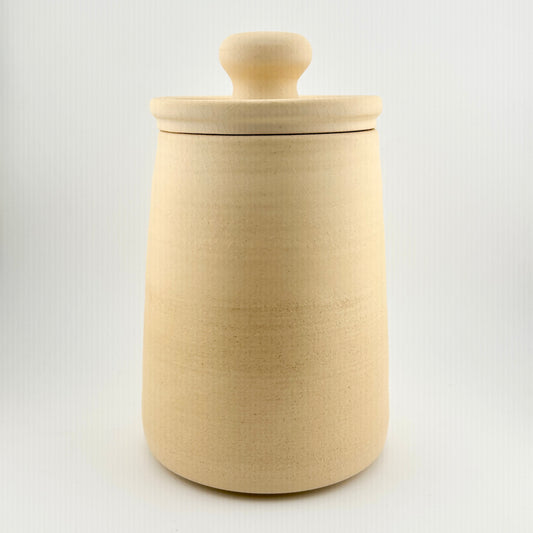 Large lidded jar - egg shell crackle