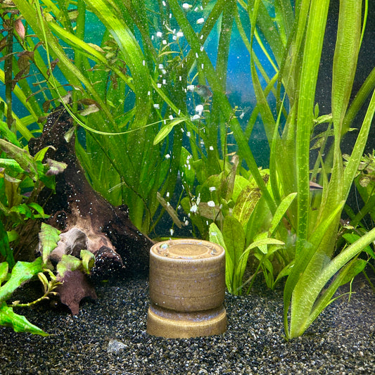Aquarium bubble tower - medium height, light brown