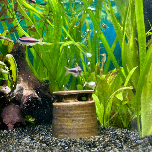 Aquarium bubble tower - low, dark brown
