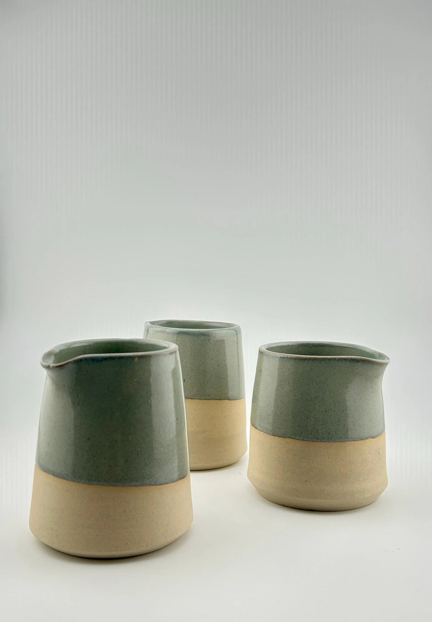 Set of 3 small handmade table jugs
